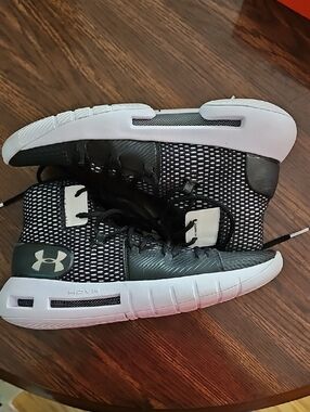 Under Armour Black and White HOVR Knit Sneakers